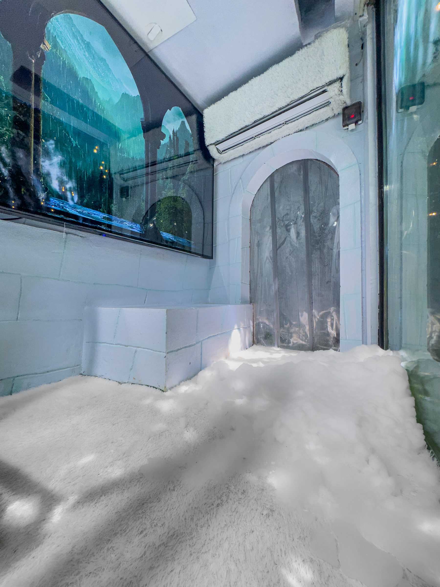 The snow room with real snow on the floor